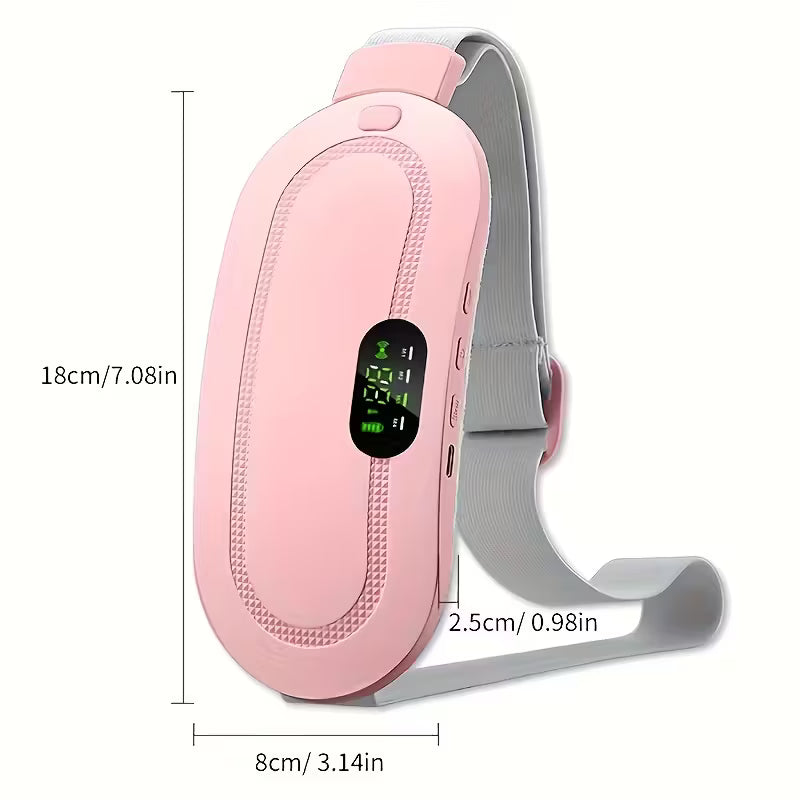 Portable Electric Heating Massage Pad – Quick Heating Abdominal & Back Warmer for Women – Soft Pink | Gift for Relaxation at Home, Office & Car