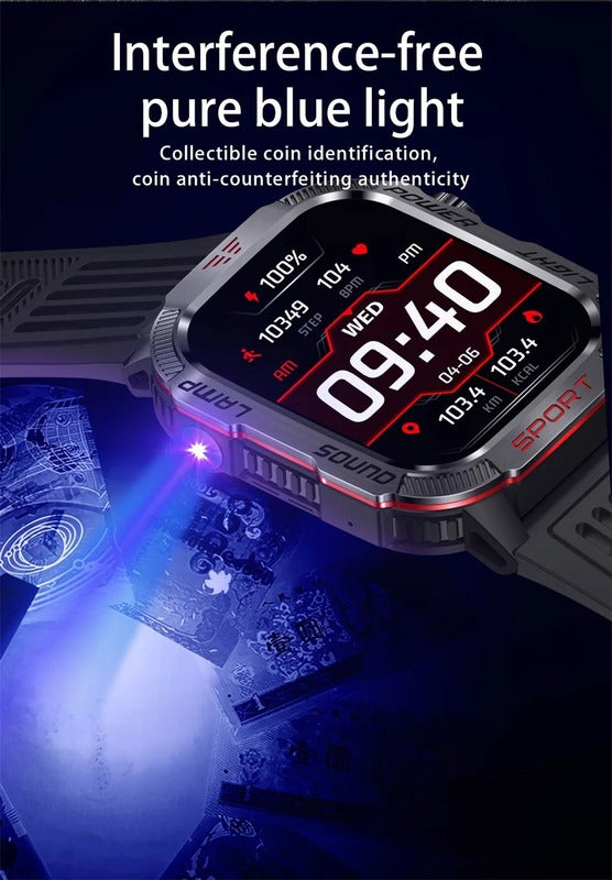 DAORKOW QX11 Smart Watch for Men – 1.96" Display, Bluetooth Calling, IP68 Waterproof, Fitness Tracker, AI Voice Assistant, 100+ Sports Modes