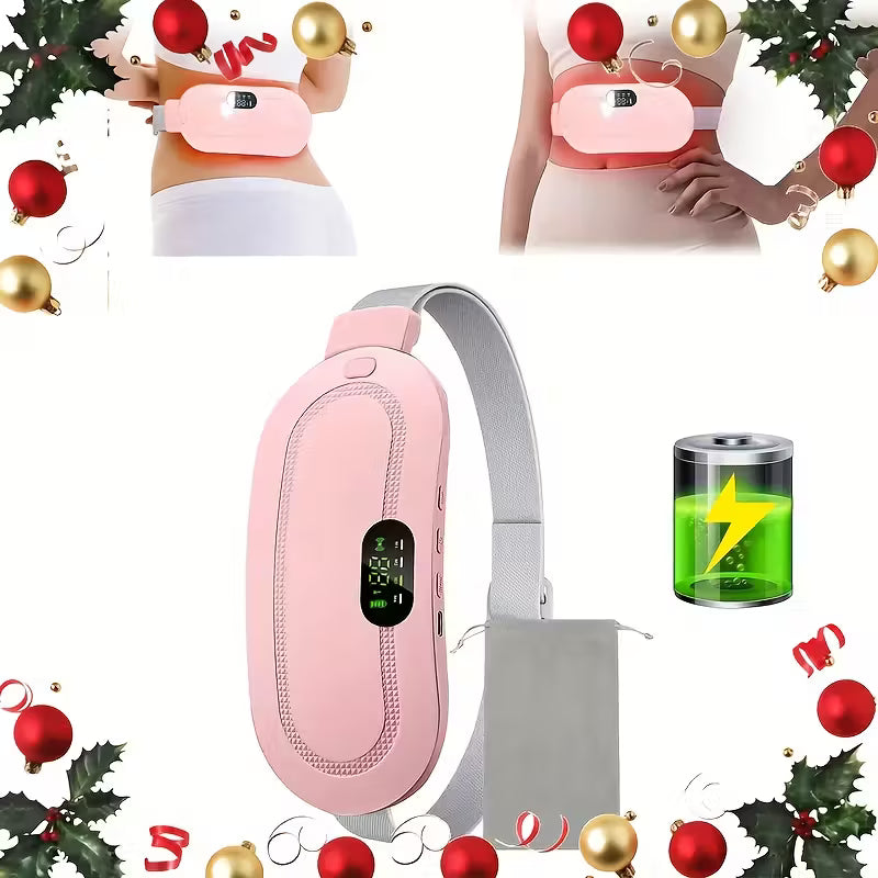 Portable Electric Heating Massage Pad – Quick Heating Abdominal & Back Warmer for Women – Soft Pink | Gift for Relaxation at Home, Office & Car