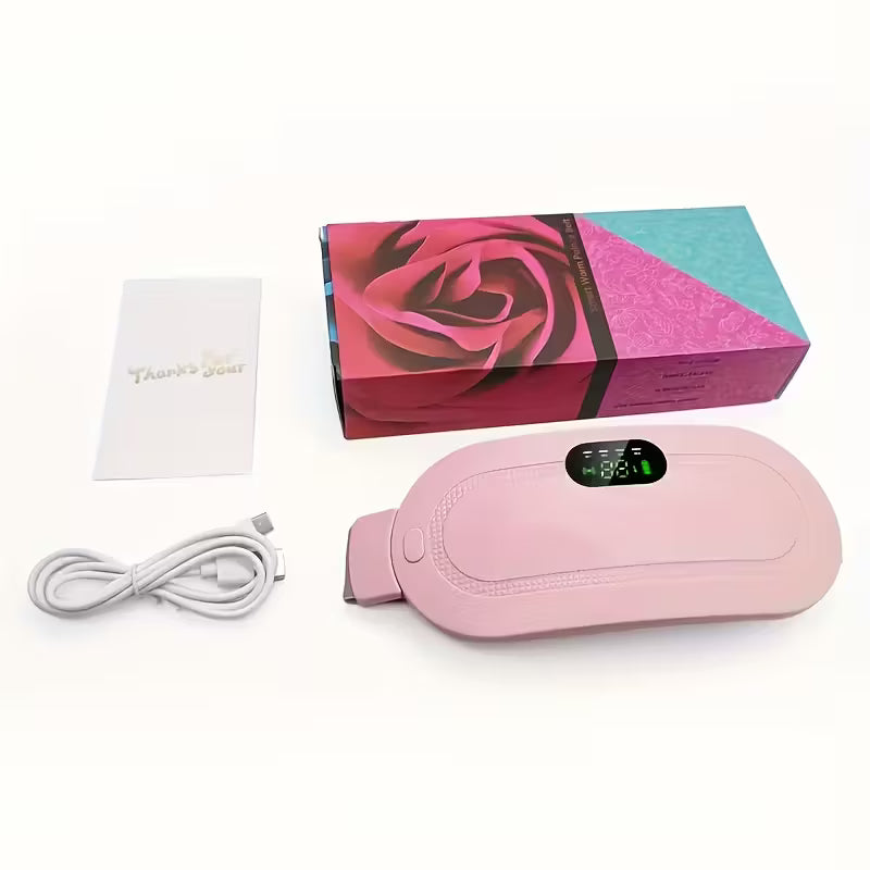 Portable Electric Heating Massage Pad – Quick Heating Abdominal & Back Warmer for Women – Soft Pink | Gift for Relaxation at Home, Office & Car