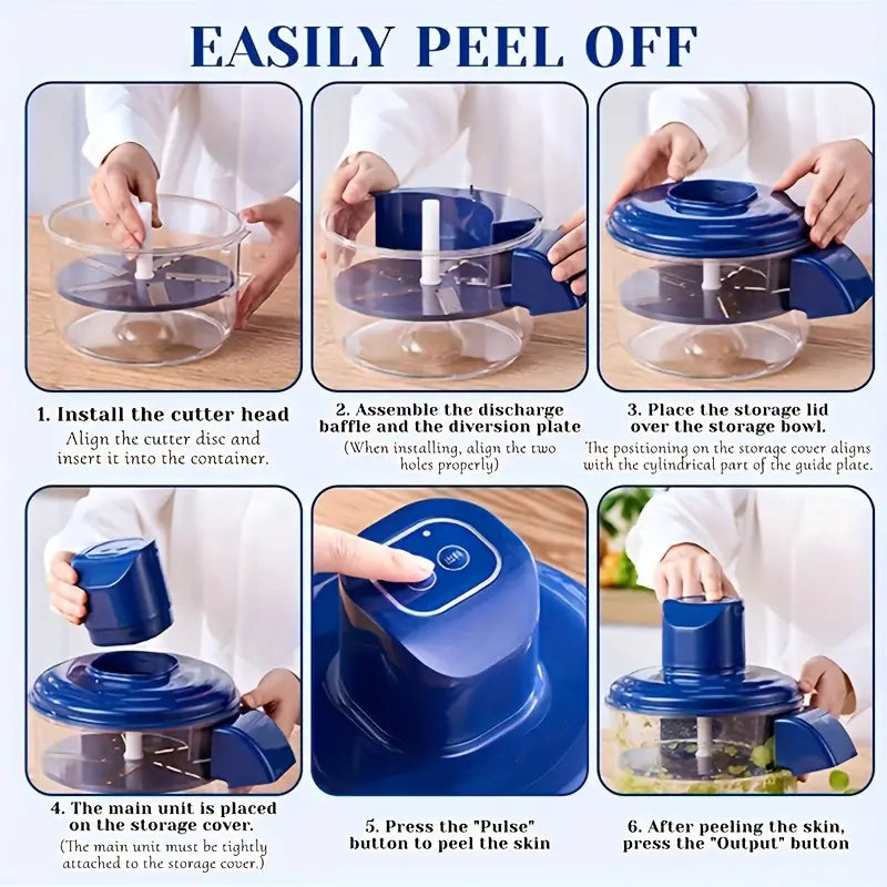 Rechargeable Electric Grape Peeler & Veggie Slicer – Compact, USB-Powered Cutter