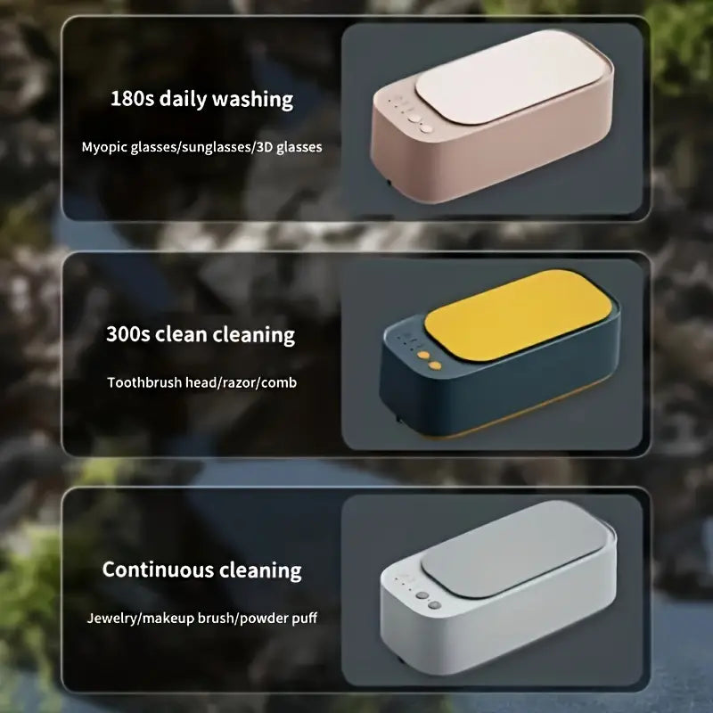 360° Rechargeable Ultrasonic Cleaner | High-Frequency Vibration Cleaning Device for Jewelry, Eyewear, Watches, Braces & Dentures | USB Charging, Compact & Multi-Functional