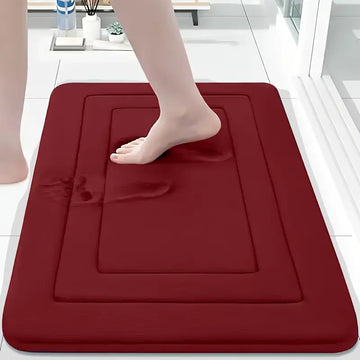 Soft Memory Foam Bath Mat – Non-Slip, Super Absorbent, Machine Washable Bathroom Rug – 400GSM, 1.2cm Thick, Coral Fleece, Oblong, Braided Design – UAE Home Essentials