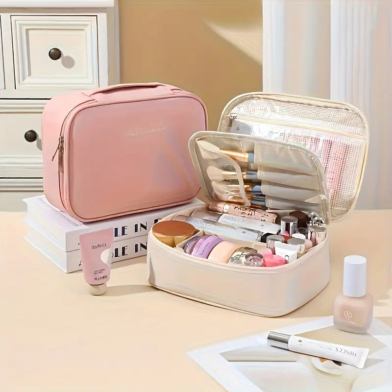 Multi-Layer Travel Makeup Bag – Large-Capacity Detachable Cosmetic Organizer, Unisex