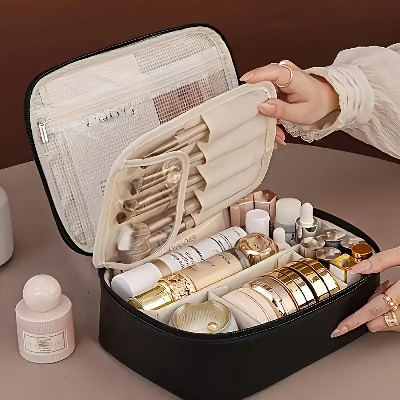 Multi-Layer Travel Makeup Bag – Large-Capacity Detachable Cosmetic Organizer, Unisex