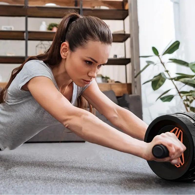 Silent Abdominal Wheel for Core Training – Stable & Quiet Abs Roller for Home, Gym & Indoor Workouts – Tummy Tuck Fitness Equipment for Men & Women