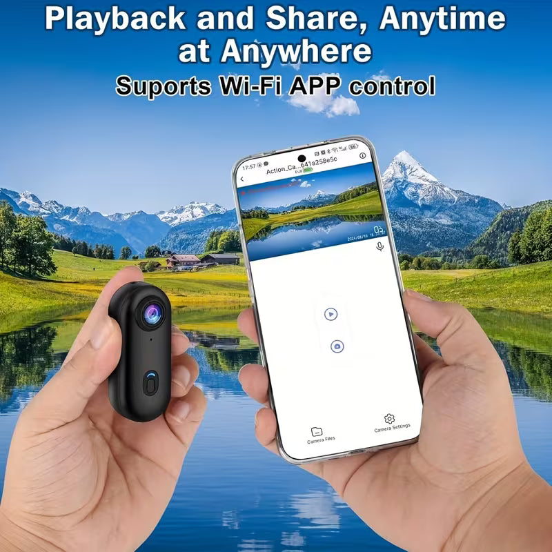 4K Mini Wearable Action Camera – Waterproof Magnetic POV Body Cam with 360° Clip for Vlogging, Cycling & Motorbike
