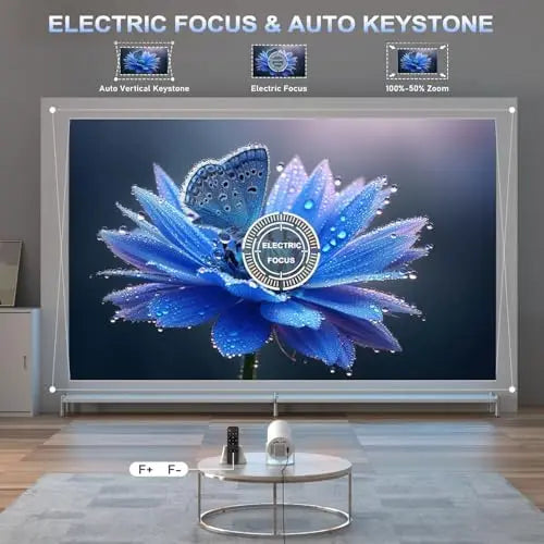 Magcubic HY300 Pro Android 11 Mini Projector | 4K Support, Built-in Speakers, Smart TV, Wi-Fi, Low Noise | Portable Home Theater with 3.3m Screen, EU Plug, 1280x720P HD