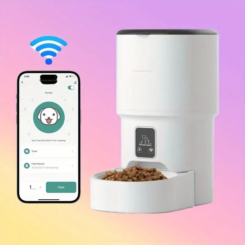 Smart WiFi Cat Feeder – 4L Automatic Pet Feeder with App Control & USB Power