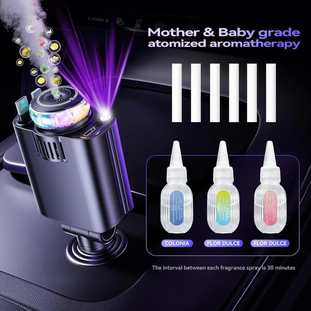 5-in-1 Retractable USB C Car Charger with Aromatherapy & Starlight – Fast Car Charging Adapter