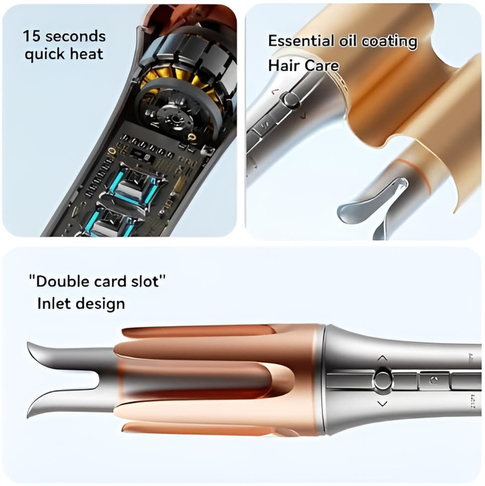 SHEGLAM 1-Inch Automatic Hair Curler – Fast Heating, 3 Temp Settings, 2-Way Rotation, Anti-Tangle & Auto Shut-Off