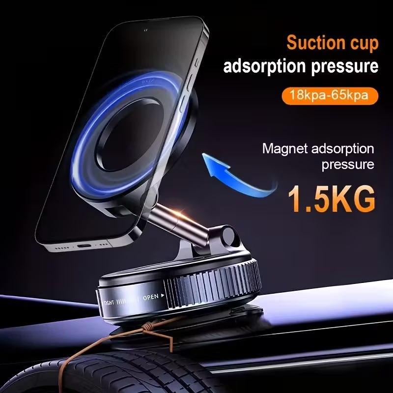 360° Rotating Magnetic Phone Holder – Foldable, Extendable | Strong Back Magnet | iPhone 16/15/14/12 Compatible | ABS | Black