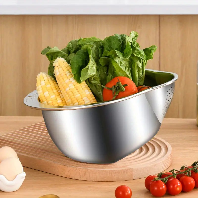 Multipurpose Washing Basin (Food-Safe Rice & Vegetable Washing Basin with Efficient Drain Basket)