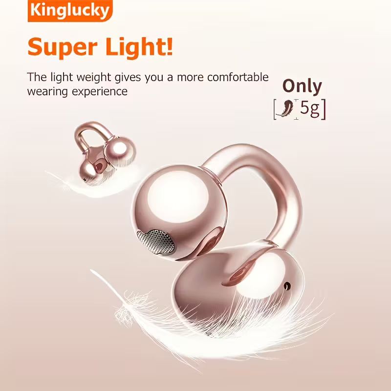 Women'S Wireless Open Earbuds with Diamond Earrings - 40H Playtime by King lucky