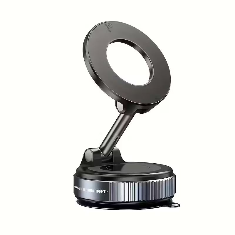 360° Rotating Magnetic Phone Holder – Foldable, Extendable | Strong Back Magnet | iPhone 16/15/14/12 Compatible | ABS | Black