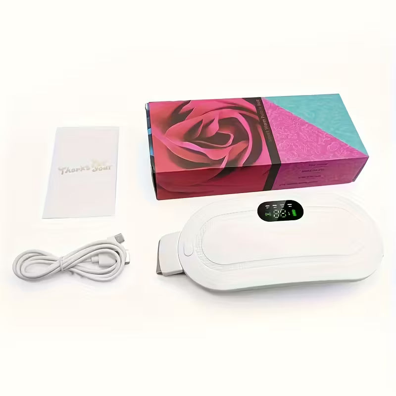 Portable Electric Heating Massage Pad – Quick Heating Abdominal & Back Warmer for Women – Soft Pink | Gift for Relaxation at Home, Office & Car