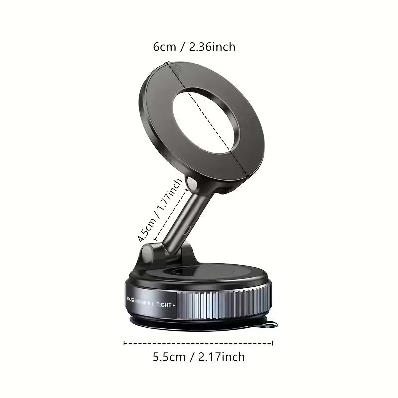 360° Rotating Magnetic Phone Holder – Foldable, Extendable | Strong Back Magnet | iPhone 16/15/14/12 Compatible | ABS | Black
