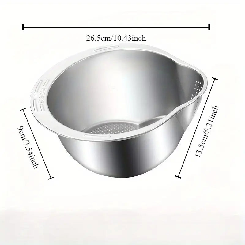 Multipurpose Washing Basin (Food-Safe Rice & Vegetable Washing Basin with Efficient Drain Basket)