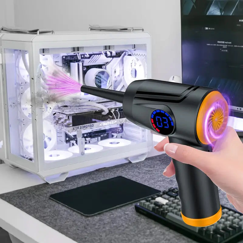 Wireless Electric Air Duster – 51000 RPM, 68W Power, USB-C Rechargeable, 3-Speed Compressed Air Blower for Keyboard, PC, Car & Electronics