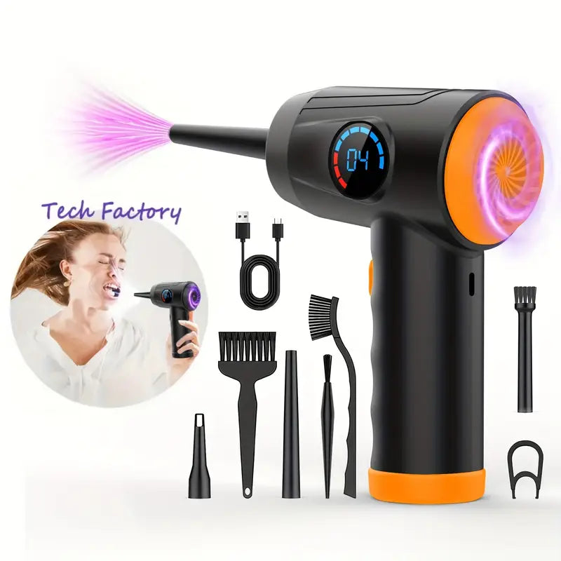 Wireless Electric Air Duster – 51000 RPM, 68W Power, USB-C Rechargeable, 3-Speed Compressed Air Blower for Keyboard, PC, Car & Electronics