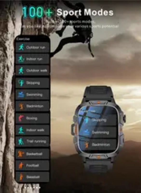 DAORKOW QX11 Smart Watch for Men – 1.96" Display, Bluetooth Calling, IP68 Waterproof, Fitness Tracker, AI Voice Assistant, 100+ Sports Modes