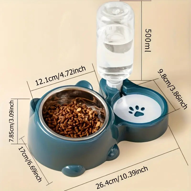 Automatic Pet Feeder & Water Dispenser – Anti-Slip Stainless Steel Bowl for Cats & Dogs