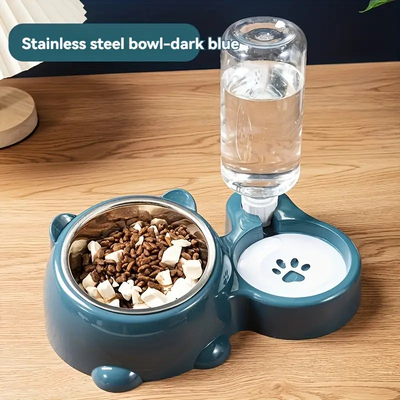 Automatic Pet Feeder & Water Dispenser – Anti-Slip Stainless Steel Bowl for Cats & Dogs