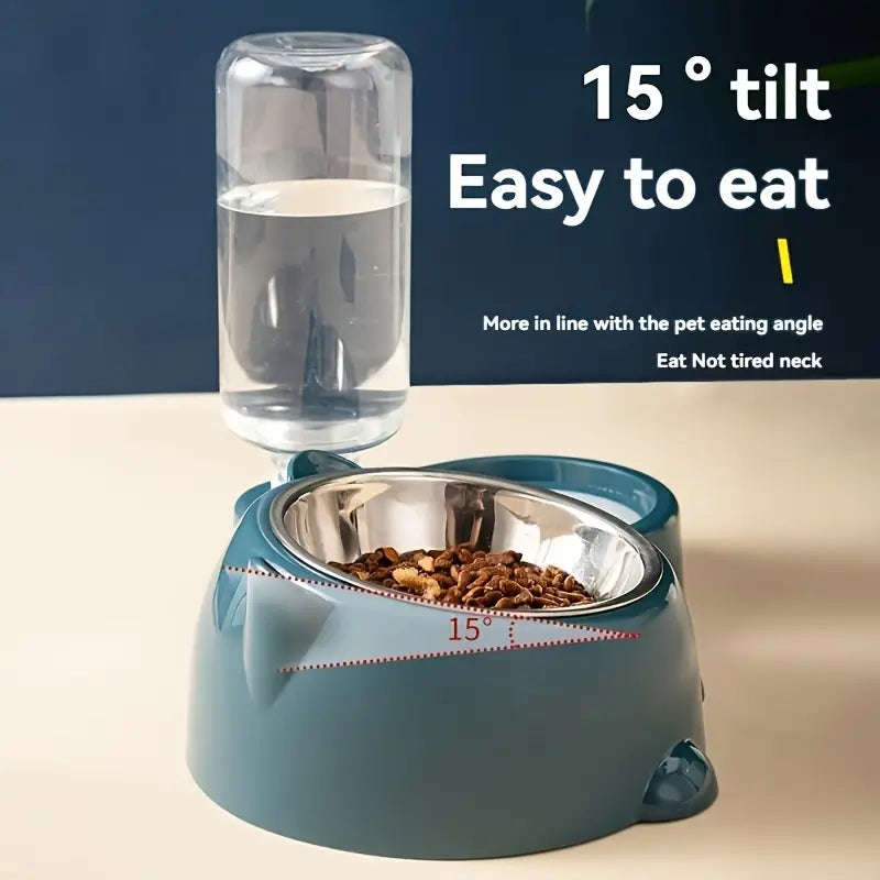 Automatic Pet Feeder & Water Dispenser – Anti-Slip Stainless Steel Bowl for Cats & Dogs
