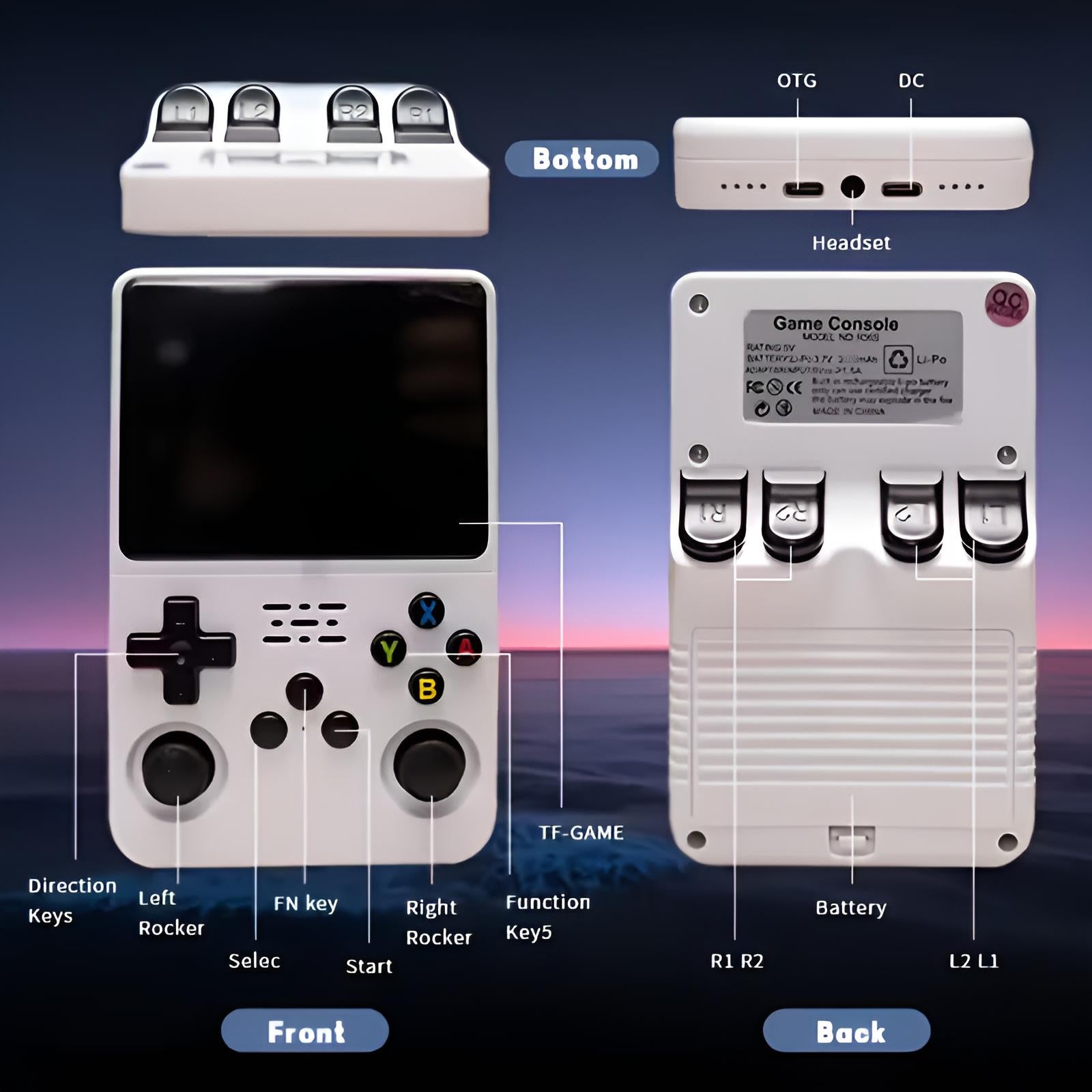 64GB Portable Handheld Gaming Console | 3.5” HD Laminated Screen | Multi-Color | Perfect Gift (14+)