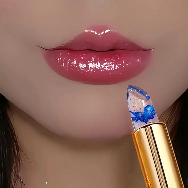 3PCS Color-Changing Crystal Gel Lipstick Set | Flower-Shaped, Moisturizing, Long-Lasting & Non-Sticky | Pink Tones for Natural Look