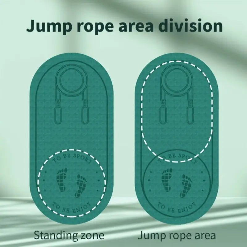 Double-Sided Anti-Slip Jump Rope Mat with Shock Absorption – TPE Fitness Mat for Home Workouts, Yoga & Cardio – Sound Insulation, Asana Guide, Non-Slip Design