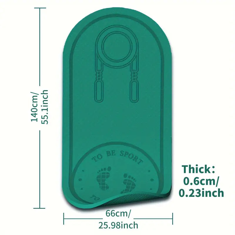 Double-Sided Anti-Slip Jump Rope Mat with Shock Absorption – TPE Fitness Mat for Home Workouts, Yoga & Cardio – Sound Insulation, Asana Guide, Non-Slip Design