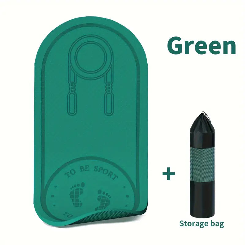 Double-Sided Anti-Slip Jump Rope Mat with Shock Absorption – TPE Fitness Mat for Home Workouts, Yoga & Cardio – Sound Insulation, Asana Guide, Non-Slip Design