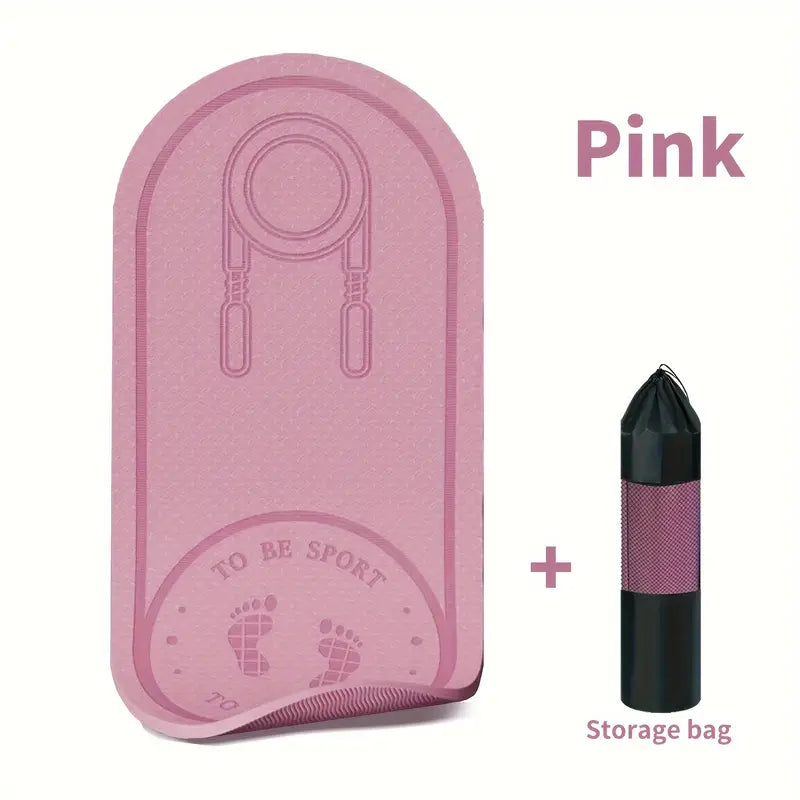 Double-Sided Anti-Slip Jump Rope Mat with Shock Absorption – TPE Fitness Mat for Home Workouts, Yoga & Cardio – Sound Insulation, Asana Guide, Non-Slip Design