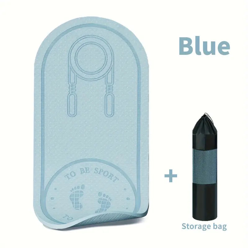 Double-Sided Anti-Slip Jump Rope Mat with Shock Absorption – TPE Fitness Mat for Home Workouts, Yoga & Cardio – Sound Insulation, Asana Guide, Non-Slip Design