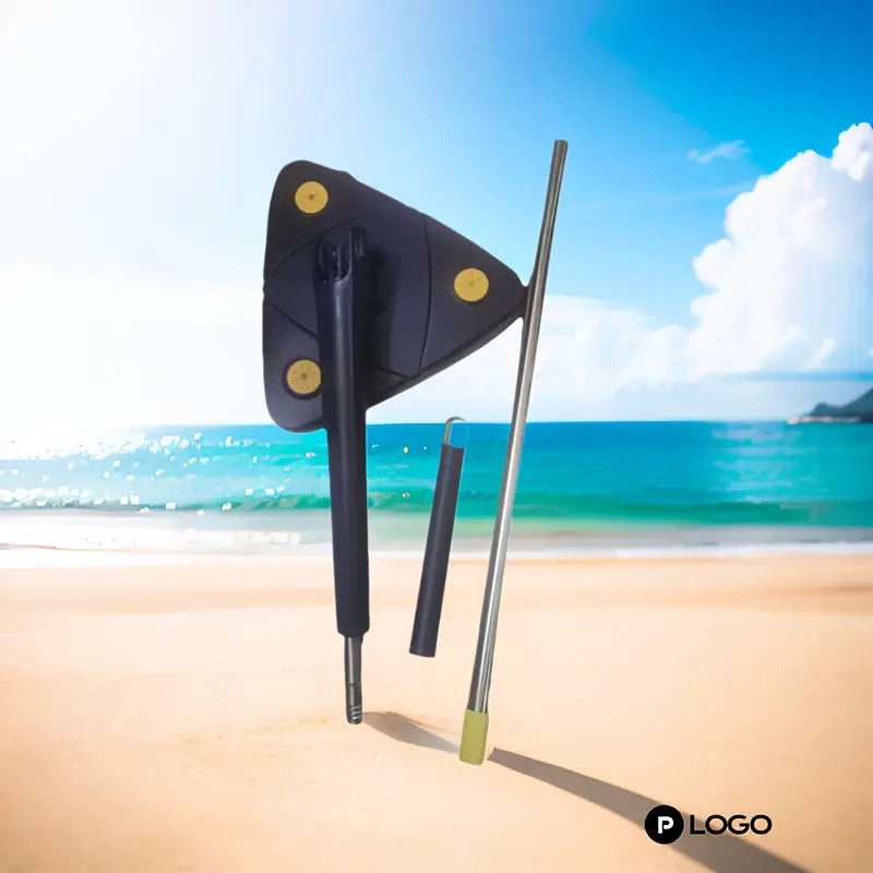 360° Rotating Triangle Mop – Long Handle, Hands-Free Squeeze, Wet & Dry Dual Use