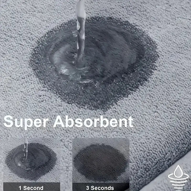 Soft Memory Foam Bath Mat – Non-Slip, Super Absorbent, Machine Washable Bathroom Rug – 400GSM, 1.2cm Thick, Coral Fleece, Oblong, Braided Design – UAE Home Essentials