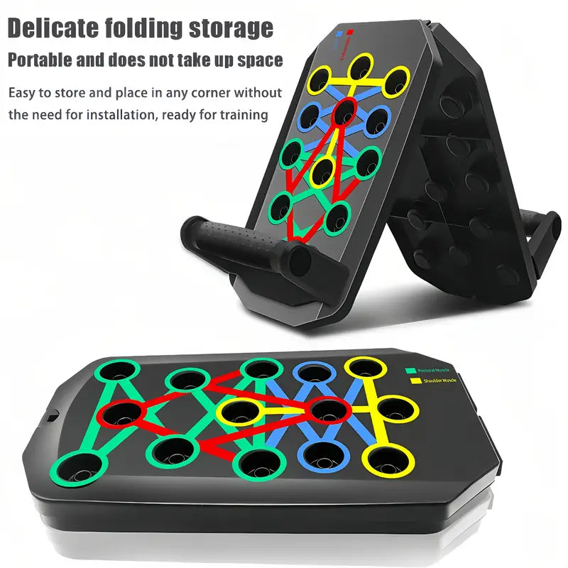 MACYO 28-in-1 Push-Up Board Set – Home Gym Workout Equipment with Resistance Bands, Jump Rope & Handles – Chest, Arms & Core Strength Training System (Black)