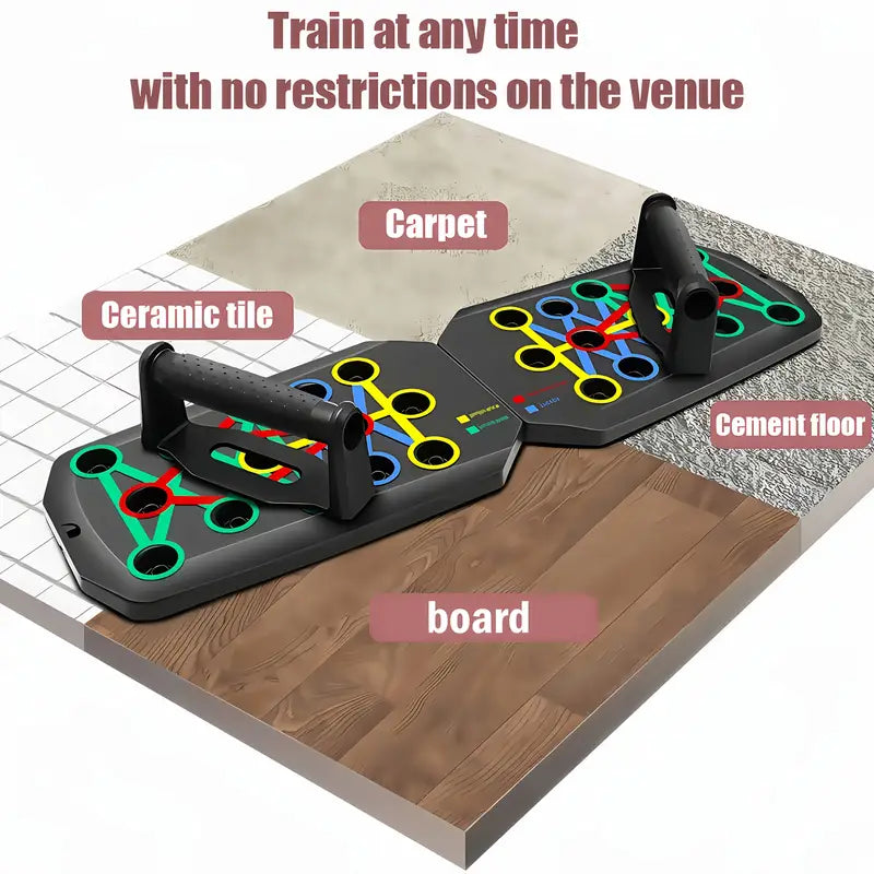 MACYO 28-in-1 Push-Up Board Set – Home Gym Workout Equipment with Resistance Bands, Jump Rope & Handles – Chest, Arms & Core Strength Training System (Black)