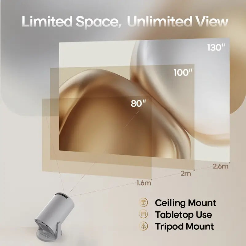 Magcubic HY300 Pro Android 11 Mini Projector | 4K Support, Built-in Speakers, Smart TV, Wi-Fi, Low Noise | Portable Home Theater with 3.3m Screen, EU Plug, 1280x720P HD