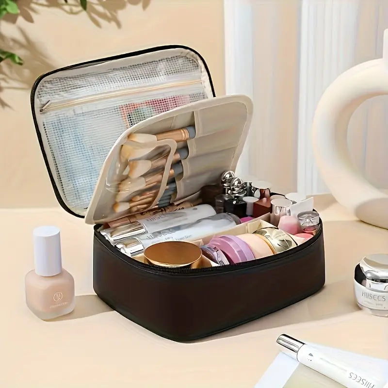 Multi-Layer Travel Makeup Bag – Large-Capacity Detachable Cosmetic Organizer, Unisex