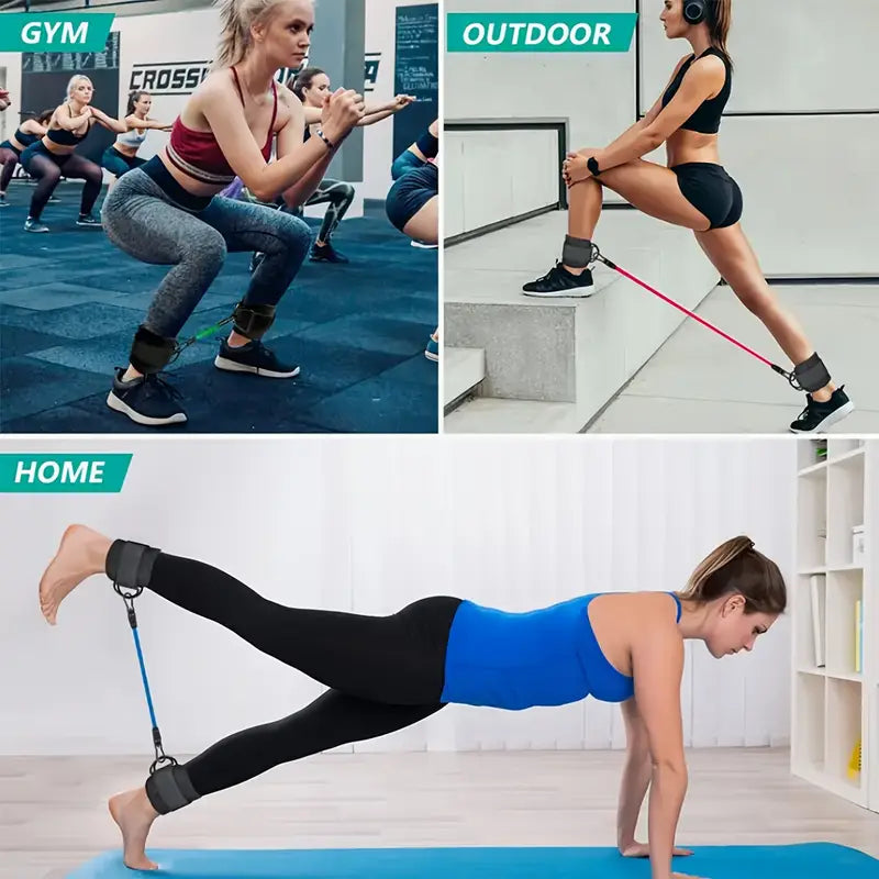 5-Piece Ankle Resistance Bands Set with Adjustable Straps – Full-Body Workout for Legs, Glutes, and Hips – Ideal for Strength Training, Yoga & Fitness – Includes Carry Bag
