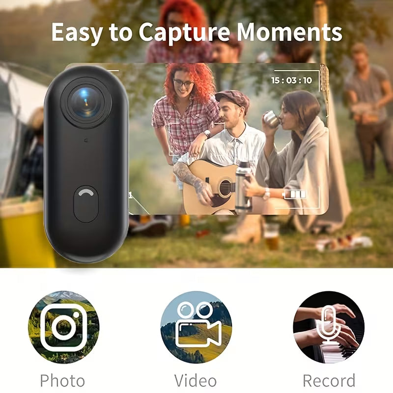 4K Mini Wearable Action Camera – Waterproof Magnetic POV Body Cam with 360° Clip for Vlogging, Cycling & Motorbike