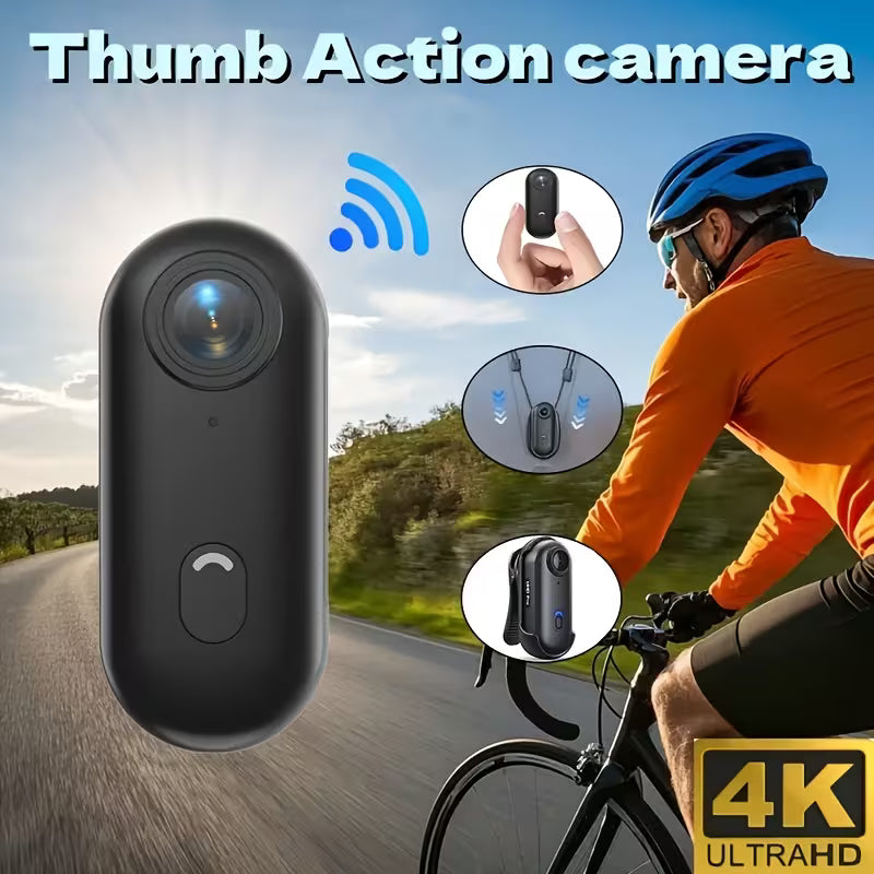 4K Mini Wearable Action Camera – Waterproof Magnetic POV Body Cam with 360° Clip for Vlogging, Cycling & Motorbike