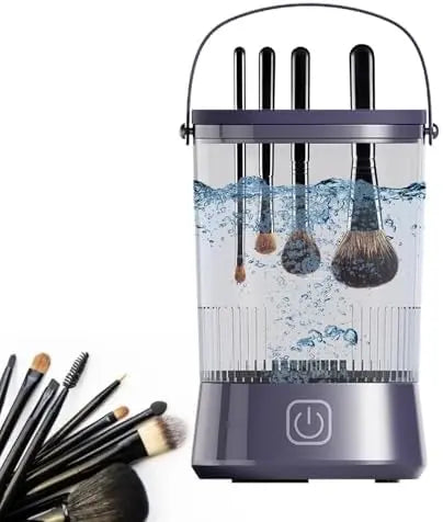 Electric Makeup Brush Cleaner & Dryer System | Automatic USB-Powered Spinning Device for All Brush Sizes – Quick, Gentle & Easy Cleaning