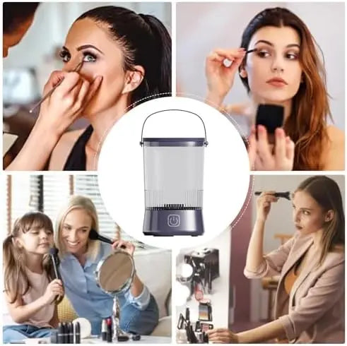 Electric Makeup Brush Cleaner & Dryer System | Automatic USB-Powered Spinning Device for All Brush Sizes – Quick, Gentle & Easy Cleaning