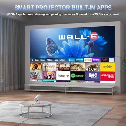 Magcubic HY300 Pro Android 11 Mini Projector | 4K Support, Built-in Speakers, Smart TV, Wi-Fi, Low Noise | Portable Home Theater with 3.3m Screen, EU Plug, 1280x720P HD