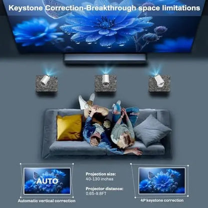Magcubic HY300 Pro Android 11 Mini Projector | 4K Support, Built-in Speakers, Smart TV, Wi-Fi, Low Noise | Portable Home Theater with 3.3m Screen, EU Plug, 1280x720P HD