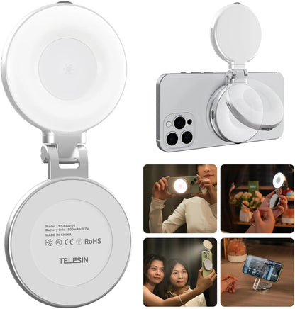 TELESIN Magnetic Selfie Ring Light – Portable LED Fill Light for Photos & Video Calls