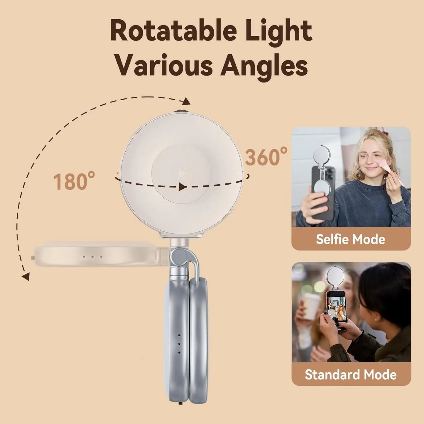 TELESIN Magnetic Selfie Ring Light – Portable LED Fill Light for Photos & Video Calls